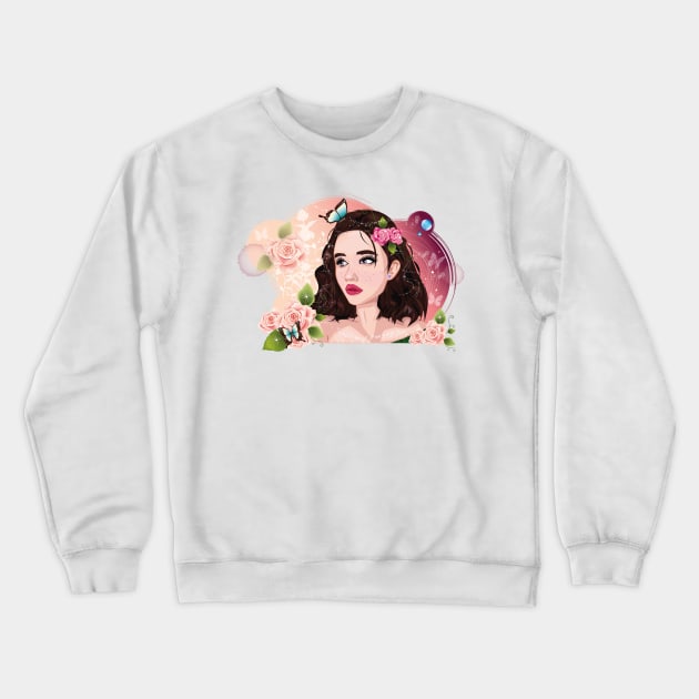 Roses girl Crewneck Sweatshirt by obscurite